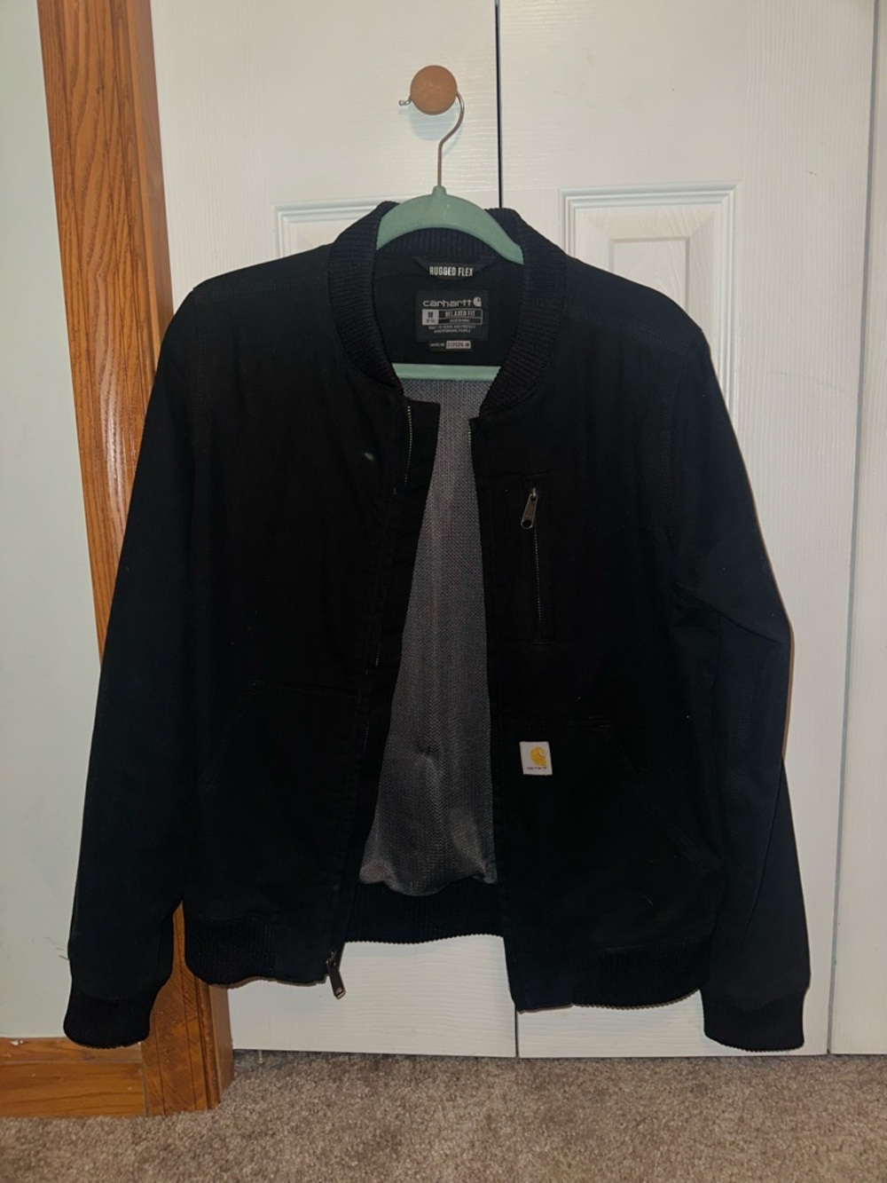 Carhartt Black Rugged Flex Bomber-Style Jacket